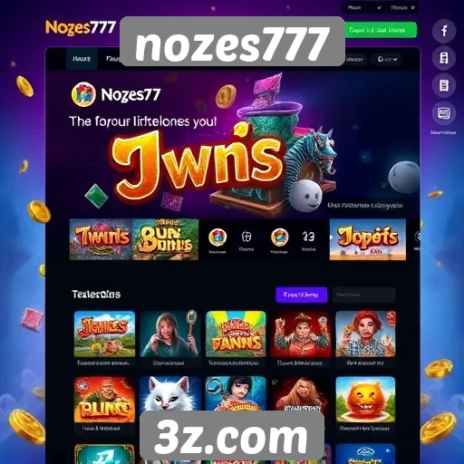 Análise da interface do site de jogos nozes777
